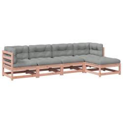 Salon de jardin 5 pcs et coussins bois massif sapin de douglas 509379509379