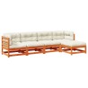 Salon de jardin 5 pcs avec coussins cire marron bois pin massif 509385509385