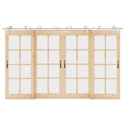 Kit fixation porte coulissante 366 cm Acier inoxydable Argenté 509389509389