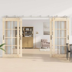 Kit fixation porte coulissante 366 cm Acier inoxydable Argenté 509389509389