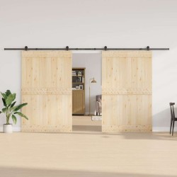 Kit de quincaillerie de porte coulissante 427 cm acier noir 509391509391