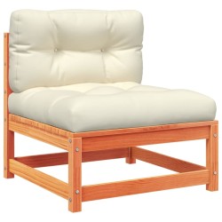 Salon de jardin 6 pcs avec coussins cire marron bois pin massif 509392509392