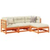 Salon de jardin 4 pcs avec coussins cire marron bois pin massif 509394509394