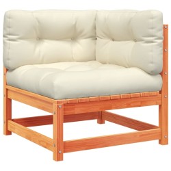 Salon de jardin 4 pcs avec coussins cire marron bois pin massif 509394509394