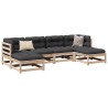 Salon de jardin 6 pcs avec coussins bois de pin massif 509395509395