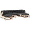 Salon de jardin 6 pcs avec coussins bois de pin massif 509395509395
