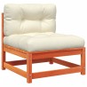 Salon de jardin 4 pcs avec coussins cire marron bois pin massif 509396509396