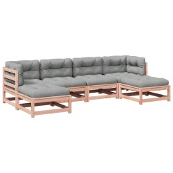 Salon de jardin 6 pcs et coussins bois massif sapin de douglas 509400509400