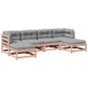 Salon de jardin 6 pcs et coussins bois massif sapin de douglas 509400509400