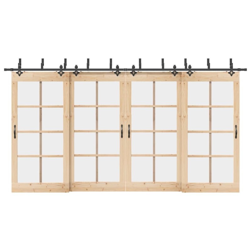 Kit de quincaillerie de porte coulissante 427 cm acier noir 509401509401