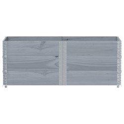 Jardinière gris 150x50 cm bois massif de pin 509403509403