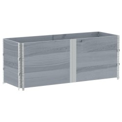 Jardinière gris 150x50 cm bois massif de pin 509403509403