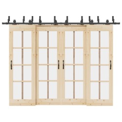 Kit de quincaillerie de porte coulissante 305 cm acier noir 509404509404