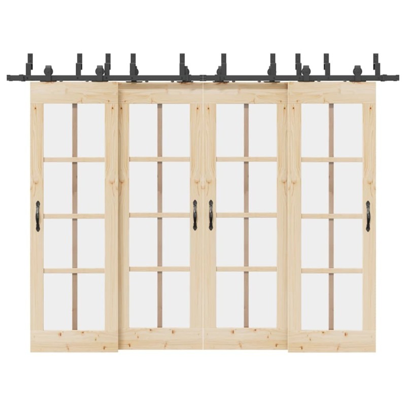 Kit de quincaillerie de porte coulissante 305 cm acier noir 509404509404