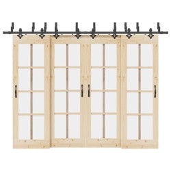 Kit de quincaillerie de porte coulissante 305 cm acier noir 509405509405