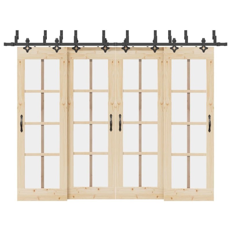 Kit de quincaillerie de porte coulissante 305 cm acier noir 509405509405