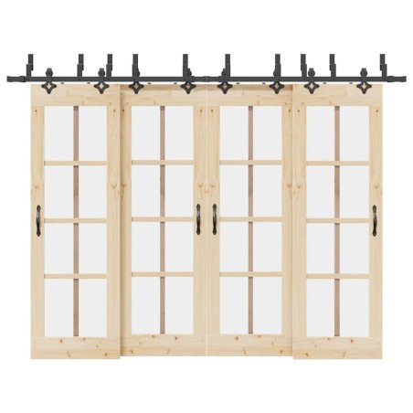 Kit de quincaillerie de porte coulissante 305 cm acier noir 509405509405