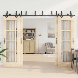 Kit de quincaillerie de porte coulissante 305 cm acier noir 509405509405