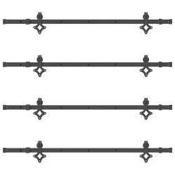 Kit de quincaillerie de porte coulissante 305 cm acier noir 509405509405
