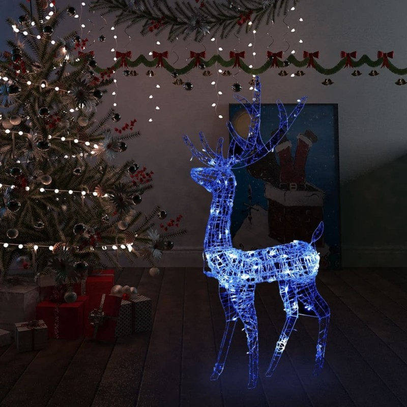 Renne de décoration de Noël Acrylique 140 LED bleues 120 cm 509412509412