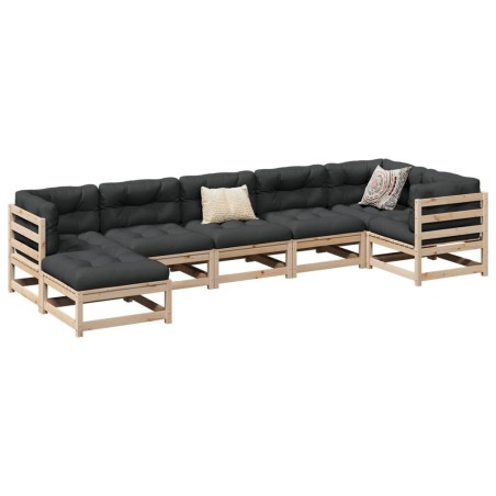 Salon de jardin 7 pcs bois de pin massif 509413509413