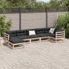 Salon de jardin 7 pcs bois de pin massif 509413509413