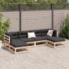 Salon de jardin 6 pcs avec coussins bois de pin massif 509414509414