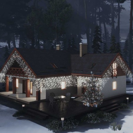 Rideau lumineux à glaçons LED 10m 400LED Blanc froid 8fonctions 509416509416