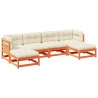 Salon de jardin 6 pcs avec coussins cire marron bois pin massif 509427509427
