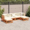 Salon de jardin 6 pcs avec coussins cire marron bois pin massif 509427509427