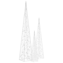 Jeu de cônes lumineux à LED Acrylique Blanc froid 60/90/120 cm 509437509437