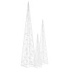 Jeu de cônes lumineux à LED Acrylique Blanc froid 60/90/120 cm 509437509437