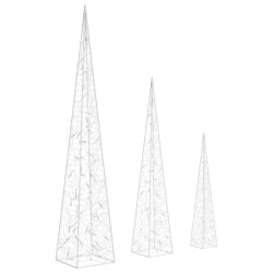 Jeu de cônes lumineux à LED Acrylique Blanc froid 60/90/120 cm 509437509437