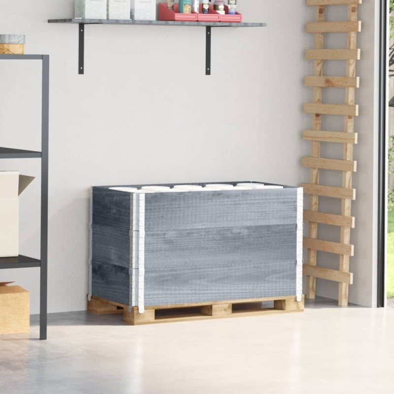 Colliers de palette 3 pcs gris 100x50 cm bois de pin solide 509442509442