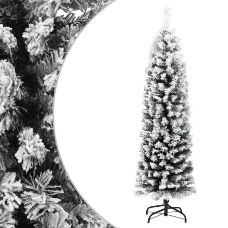 Sapin de Noël artificiel mince flocon de neige vert 120 cm PVC 509455509455