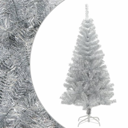 Sapin de Noël artificiel avec support argenté 120 cm PET 509458509458