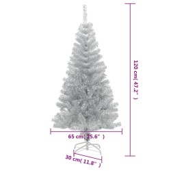 Sapin de Noël artificiel avec support argenté 120 cm PET 509458509458