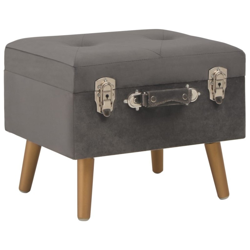 Tabouret de rangement 40 cm Gris Velours 509461509461