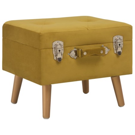 Tabouret de rangement 40 cm Jaune moutarde Velours 509464509464