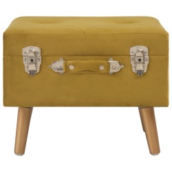 Tabouret de rangement 40 cm Jaune moutarde Velours 509464509464