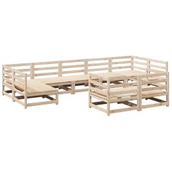 Salon de jardin 9 pcs bois de pin massif 509470509470