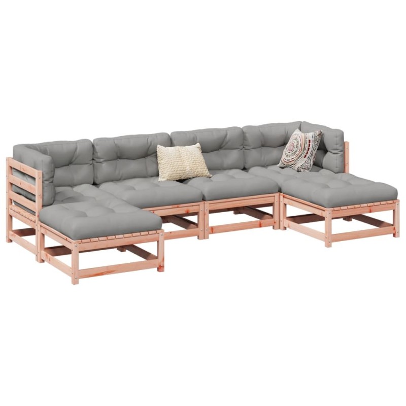 Salon de jardin 6 pcs et coussins bois massif sapin de douglas 509491509491