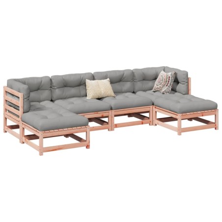 Salon de jardin 6 pcs et coussins bois massif sapin de douglas 509491509491