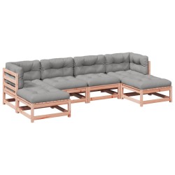 Salon de jardin 6 pcs et coussins bois massif sapin de douglas 509491509491