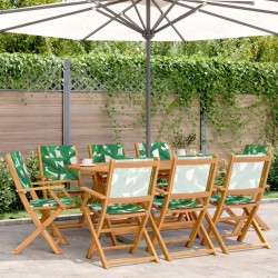 Chaises de jardin pliantes lot de 8 vert tissu et bois massif 509521509521