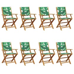 Chaises de jardin pliantes lot de 8 vert tissu et bois massif 509521509521
