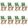 Chaises de jardin pliantes lot de 8 vert tissu et bois massif 509521509521