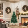 Sapin de Noël artificiel moitié avec support vert 150 cm PVC 509574509574