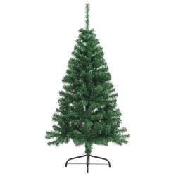 Sapin de Noël artificiel moitié avec support vert 150 cm PVC 509574509574
