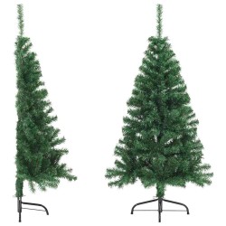 Sapin de Noël artificiel moitié avec support vert 150 cm PVC 509574509574